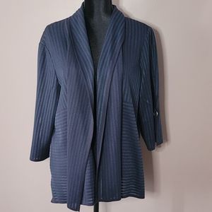 Ming Wang Blue Striped Cardigan
